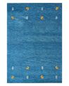 Gabbeh Teppich Wolle blau 140 x 200 cm Kurzflor CALTI _870312
