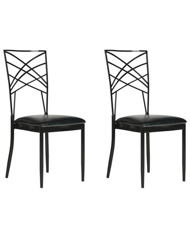 Conjunto de 2 cadeiras de jantar em metal preto GIRARD
