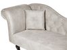 Chaise Longue aus Samt, taupe, links LATTES II_892378