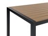 Aluminium Garden Table 180 x 90 cm Light Wood and Black VERNIO_862880