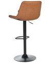 Set of 2 Faux Leather Swivel Bar Stools Brown DUBROVNIK_915974
