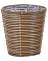 Set of 2 PE Rattan Plant Pot Baskets Brown SARTI_826549