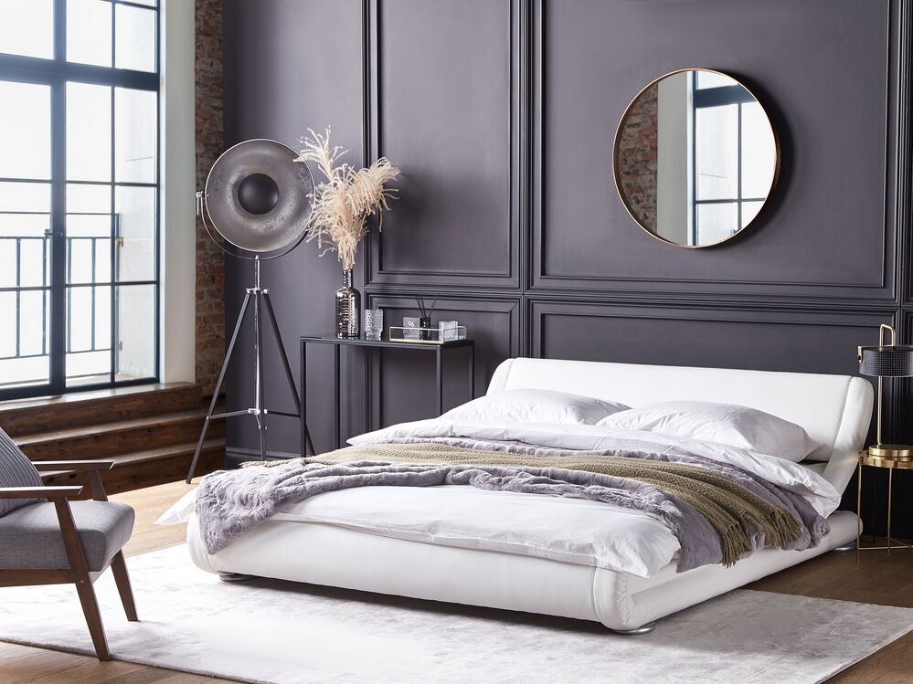 Leather clearance king bed