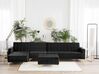Right Hand Modular Velvet Sofa with Ottoman Black ABERDEEN_857458