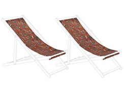 Punainen kukkakuviollinen vaihtokangas aurinkotuoliin 2 kpl ANZIO / AVELLINO