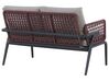 Lounge Set Aluminium schwarz / burgunderrot 4-Sitzer Auflagen grau SCIACCA_825649