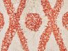 Dekokissen geometrisches Muster Baumwolle beige/orange getuftet mit Quasten 45 x 45 cm 2er Set HICKORY_843445