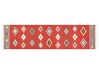 Alfombra kilim de algodón rojo/marrón/beige 80 x 300 cm LORUT_869072