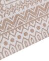 Teppich Jute beige / weiß 80 x 150 cm geometrisches Muster Kurzflor BAGLAR_853466