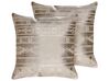 Set of 2 Cotton Cushions Geometric Pattern 50 x 50 cm Rose Gold OUJDA_831060