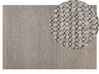 Teppich Wolle grau 140 x 200 cm Kurzflor BANOO_845609