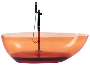 Fritstående badekar transparent rød 169 x 78 cm BLANCARENA