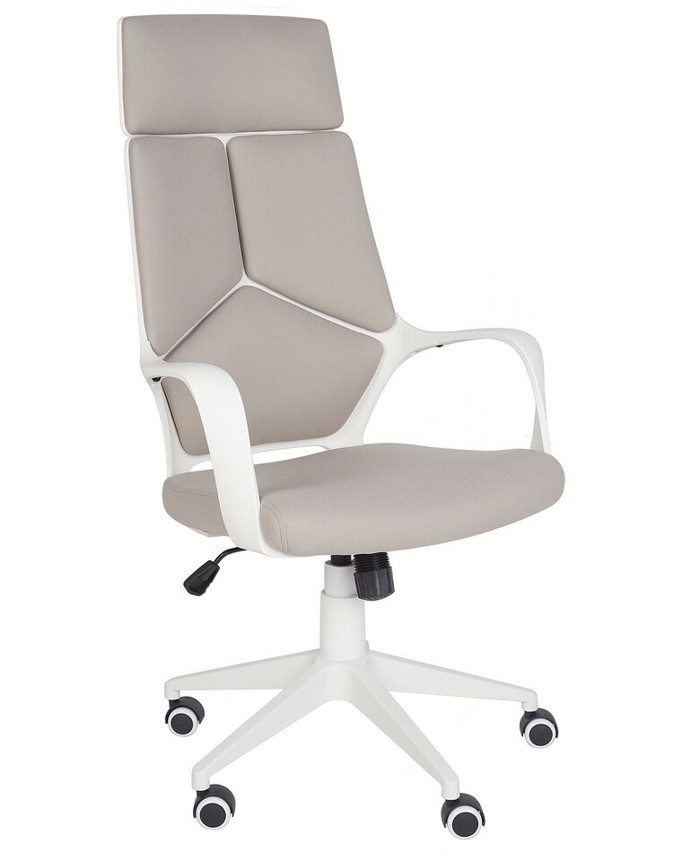 Krzesło biurowe regulowane beżowoszare z białym DELIGHT_903308