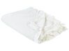 Plaid en coton blanc cassé 220 x 200 cm HATTON _915442