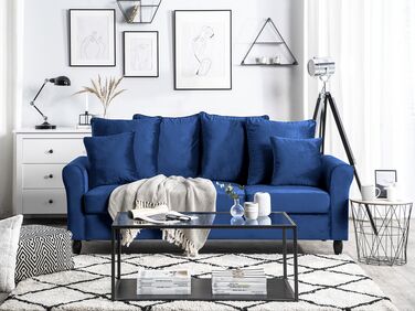 3-seters sofa fløyel mørkeblå BORNHOLM