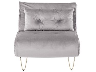 Velvet Sofa Bed Grey VESTFOLD