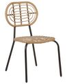 Conjunto de 4 sillas de ratán beige/negro/natural PRATELLO_868001