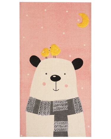 Cotton Kids Rug Bear Print 80 x 150 cm Multicolour TAPAK 