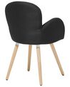 	Conjunto de 2 sillas de comedor de poliéster negro/madera clara BROOKVILLE_696187
