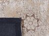 Teppich Baumwolle beige 60 x 180 cm orientalisches Muster Kurzflor ALMUS_747812