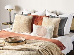 Koristetyyny kangas beige 45 x 45 cm 2 kpl PILEA