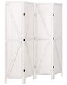 Wooden Folding 4 Panel Room Divider 170 x 163 cm White RIDANNA_874095