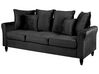 3 Seater Velvet Sofa Black BORNHOLM_748476