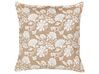 Set of 2 Cotton Cushions Floral Motif 45 x 45 cm Beige and White NOTELEA_892905