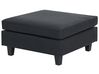 Háromszemélyes kombinálható fekete kárpitozott kanapé ottománnal UNSTAD_893497