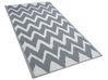 Outdoor Teppich grau 90 x 180 cm ZickZack-Muster zweiseitig Kurzflor SIRSA_734110