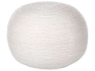 Fehér fonott gyapjúpuff ⌀ 50 cm TAKHABI
