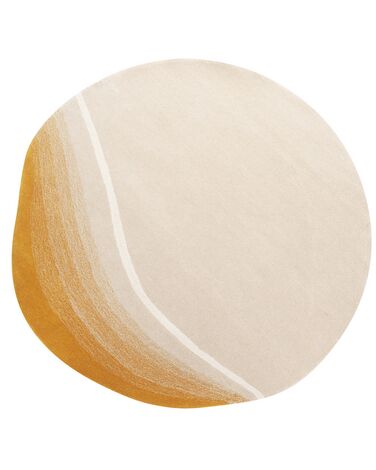 Vloerkleed wol beige ⌀ 140 cm GRENADE