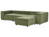 Modulär soffa 3-sits med fotpall grön APRICA_895053