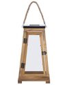 Lanterna de madeira de pinho castanha 39 cm PULAU_817898