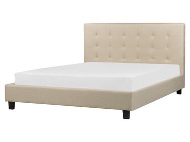 Čalouněná postel 160 x 200 cm béžová LA ROCHELLE