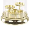 Glass Hurricane Candle Holder 24 cm Gold CILEGON_817690