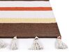Teppich Baumwolle braun / beige 80 x 150 cm gestreiftes Muster Kurzflor HISARLI_836819