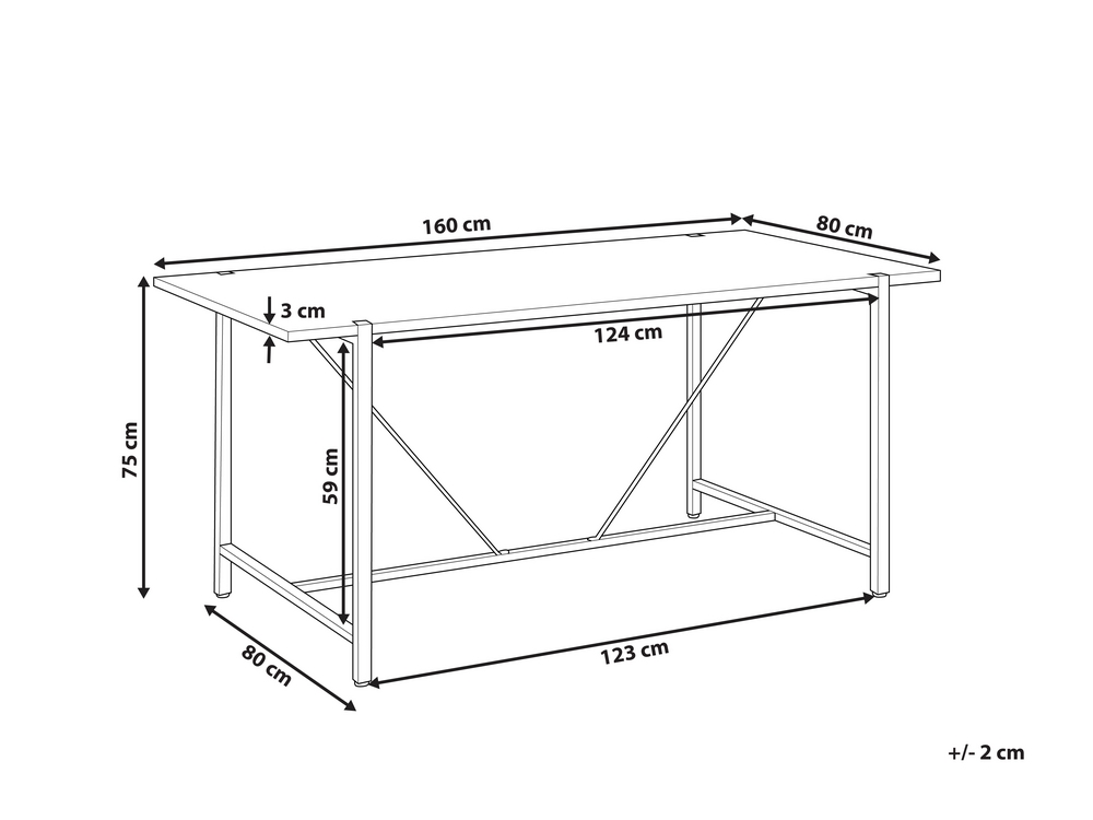 Mesa de comedor madera clara/negro 70 x 70 cm BRAVO 
