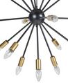 Lampe suspension noire et dorée 18 ampoules MAGUSE_795709