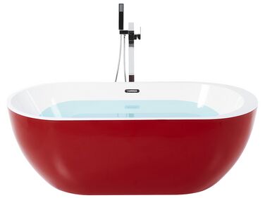 Vasca da bagno freestanding acrilico rosso 160 x 75 cm NEVIS