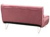 Sofa welurowa rozkładana 2-osobowa różowa VESTFOLD_851148