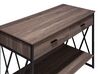 Konzolový stolík s 2 zásuvkami sivohnedé drevo/čierna AYDEN_683811