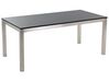 Tavolo da giardino metallo e granito nero lucido 180 x 90 cm GROSSETO_449353