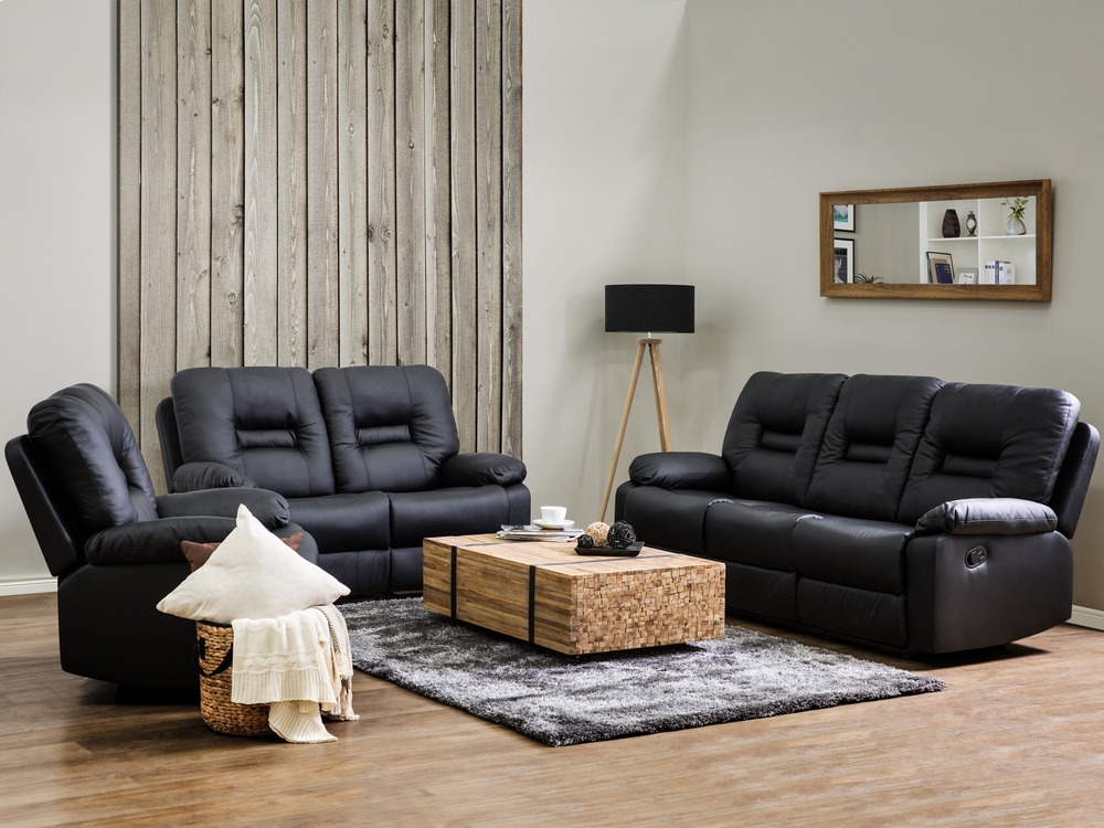 Sofa Set Samtstoff dunkelgrau 6-Sitzer LED-Beleuchtung USB-Port elektrisch  verstellbar BERGEN 