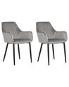 Conjunto de 2 sillas de comedor de terciopelo gris oscuro WELLSTON_901888