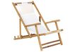 2 Seater Bamboo Sun Lounger Set with Coffee Table Light Wood and Off-White ATRANI /MOLISE_809637