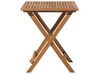 Table et 2 chaises de jardin en bois avec coussins jaunes FIJI_680741