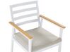 Set di tavolo e 4 sedie da giardino bianco con cuscini beige CAVOLI_818155