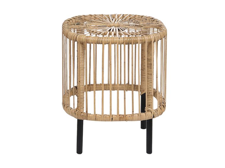 Garten Beistelltisch 2er Set Rattan natürlich quadratisch CESENATICO