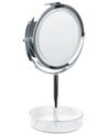 Lighted Makeup Mirror ø 26 cm Silver and White SAVOIE_847900